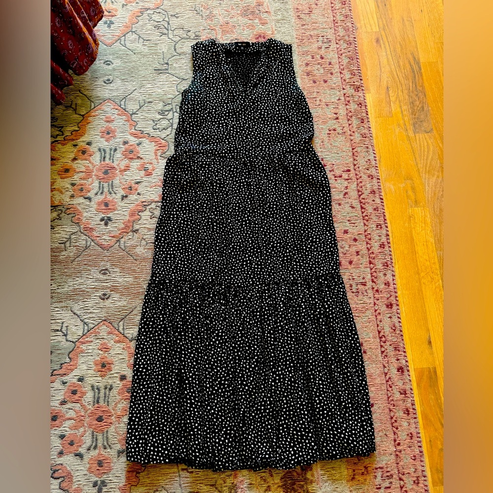 Black polka dot dress with pockets